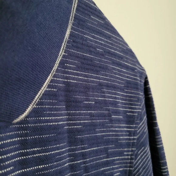 Robert Graham Mens Polo T-Shirt Size L Blue Striped Cotton Short Sleeve Collared - Picture 4 of 10